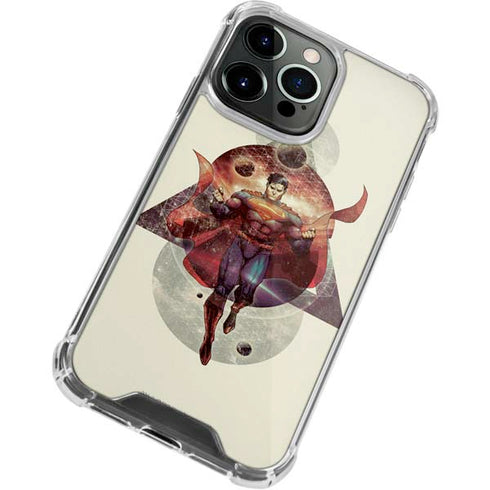 DC Comics Superman Galaxy Flying iPhone 14 Pro Clear Case